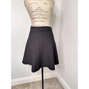 Zara Basics Black Pleated Ribbed Mini Skirt Size M Elastic Waist Stretch